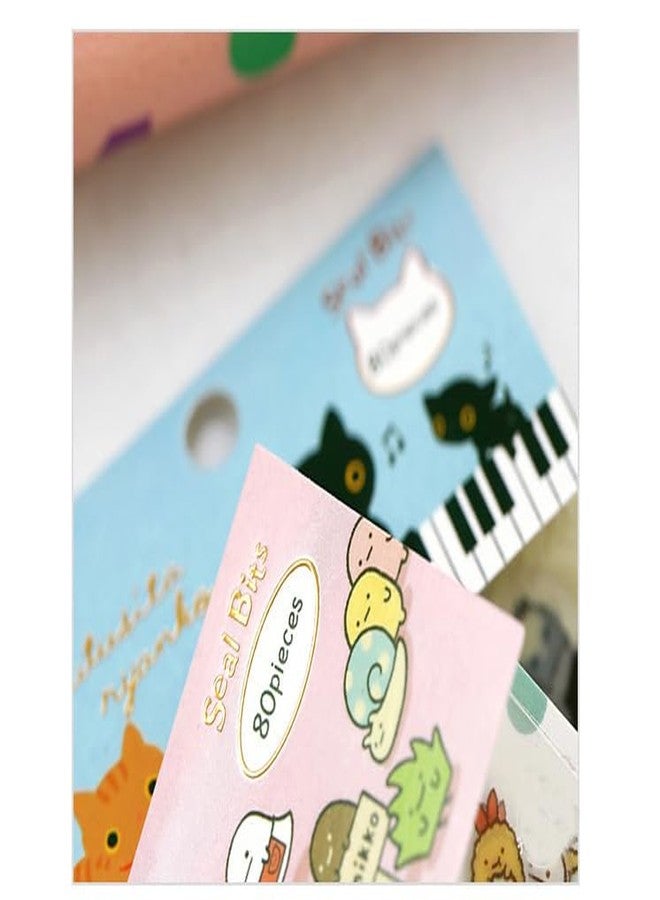 Kryoflare 80Pcs Stationery Stickers, Kawaii Cat and Bear Designs, Decorative Stickers for Diary and Scrapbooking - Image 4
